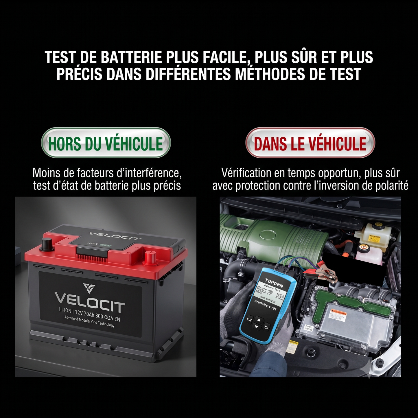 Testeur de Batterie Professionnel TOPDON AB101